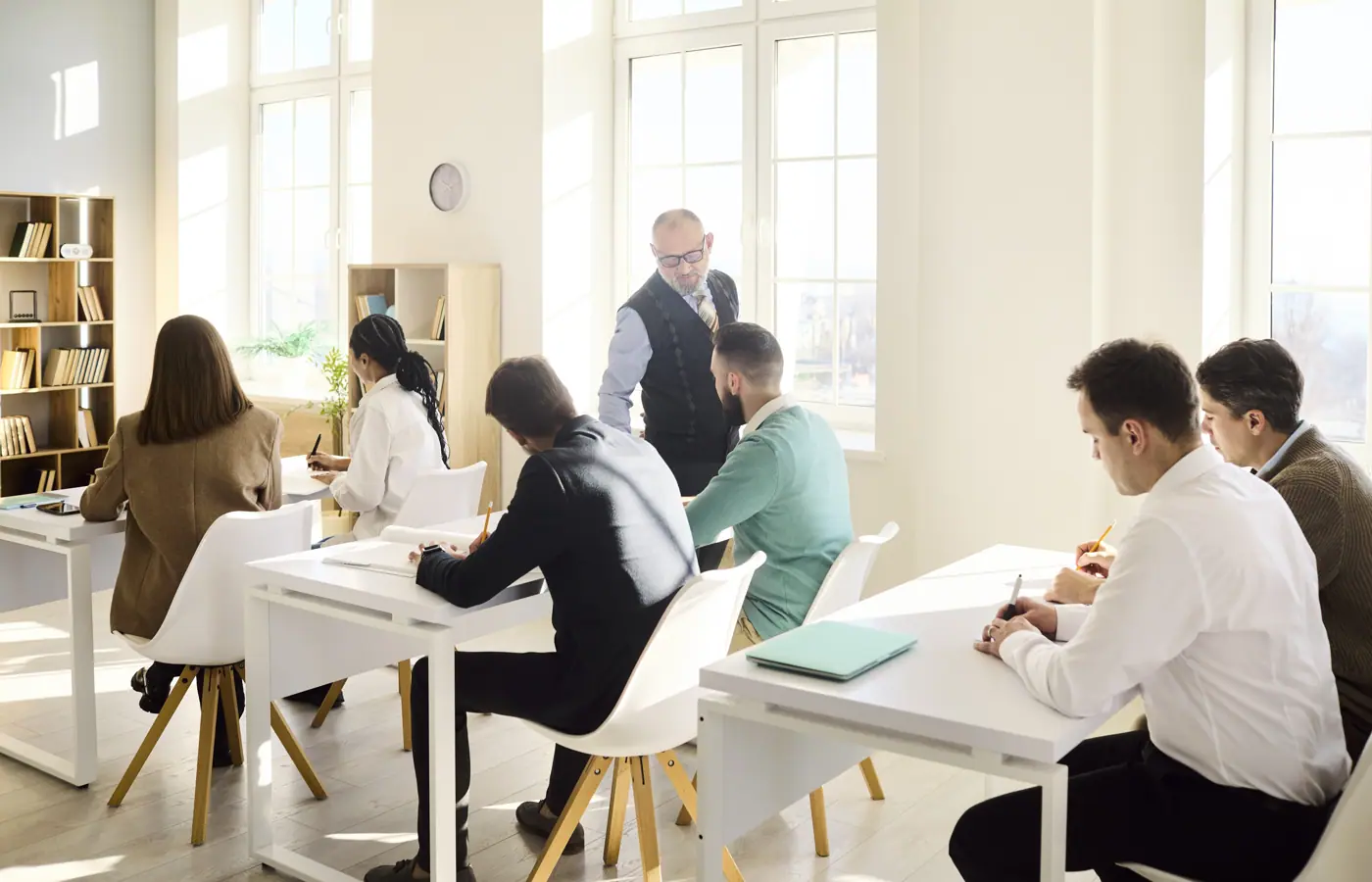 Trainer with adult learners